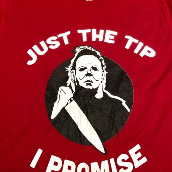 "Just the Tip -- I Promise" Adult NOS 2XL Red T-Shirt - Picture 1 of 7